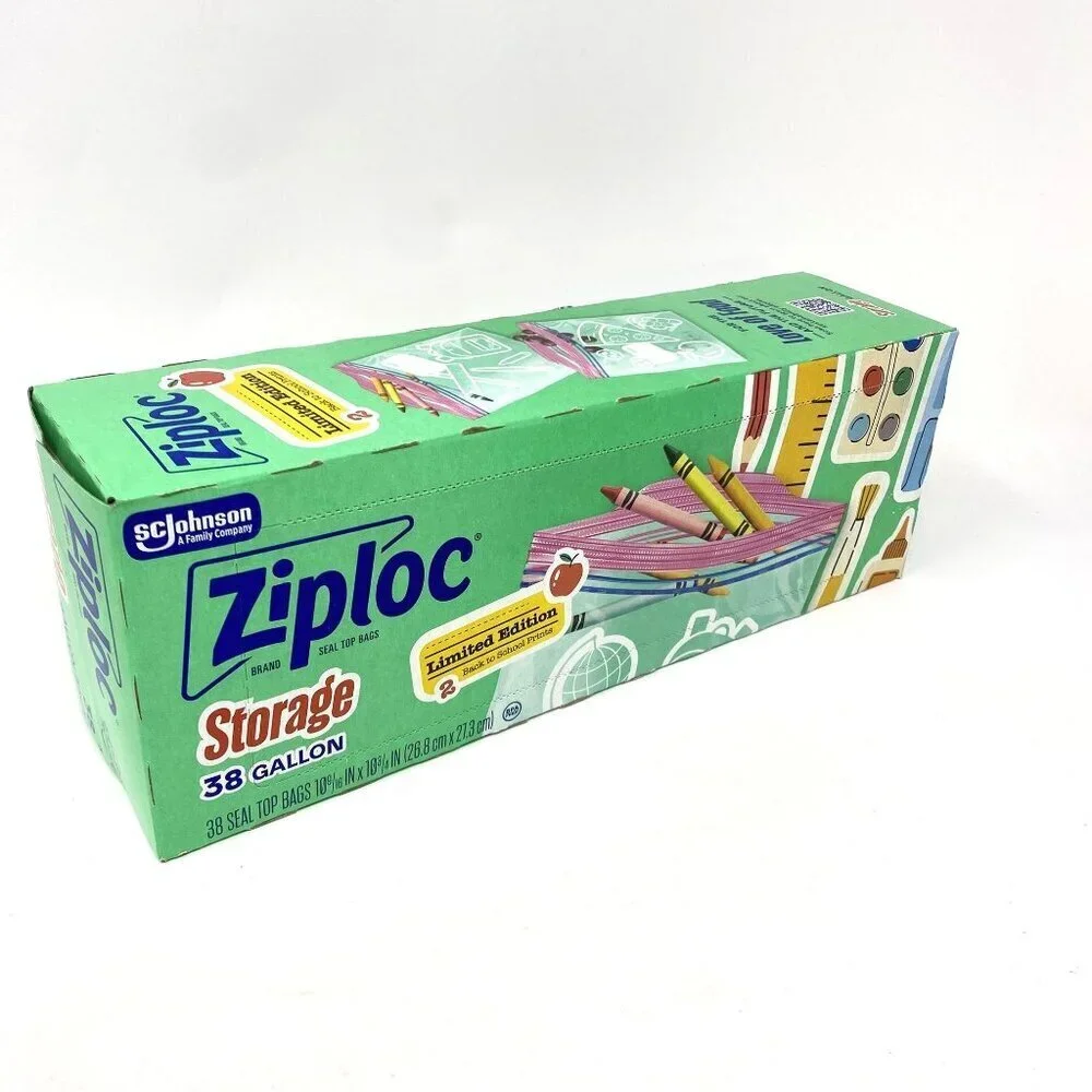 Limited Edition Ziploc 38 Count Seal Top Gallon Bags Back To School Rare